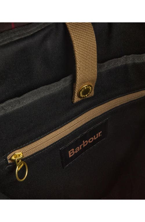 Barbour Transport Foldover Top Cotton Backpack In Dusky Green
