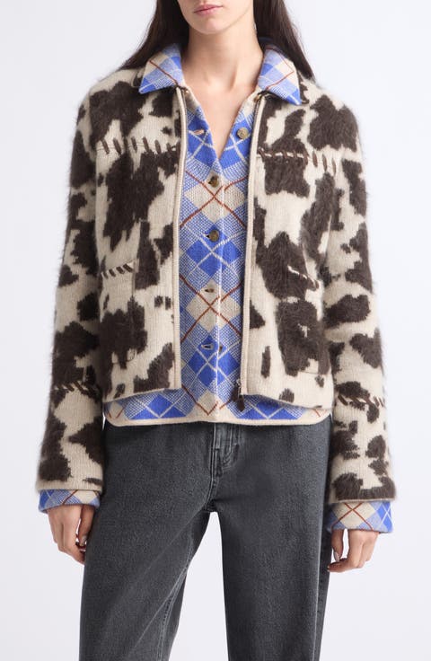 Grizzly Cow Print Cashmere Jacket
