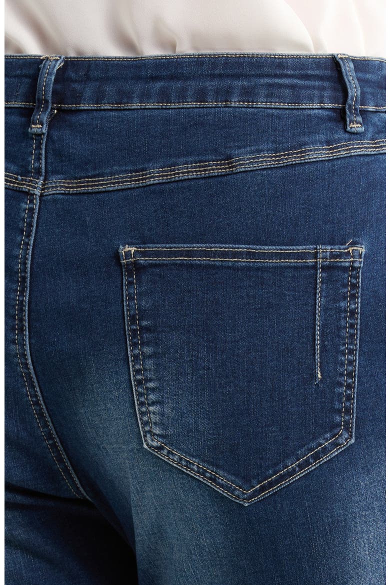 Estelle Pull-On Ankle Flare Jeans, Alternate, color, DARK MID WASH