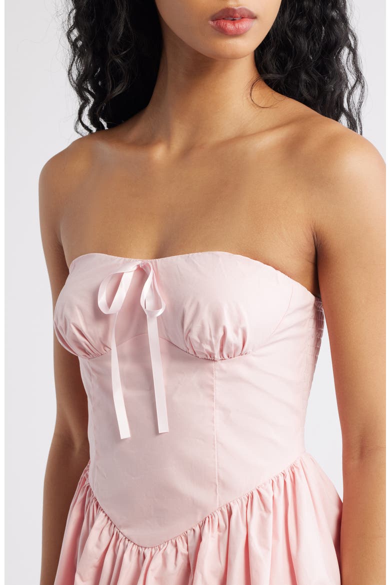 Melaina Strapless Bubble Hem Minidress, Alternate, color, PINK