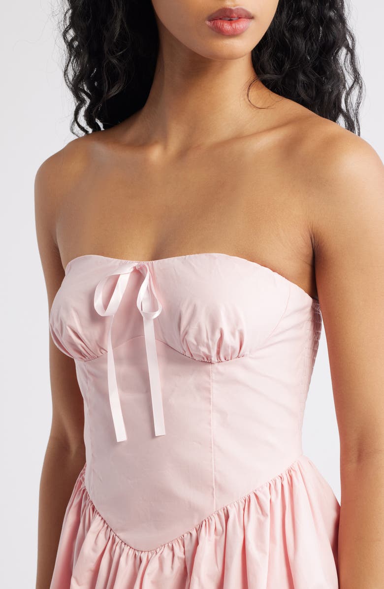 Princess Polly Melaina Strapless Bubble Hem Minidress, Alternate, color, Pink