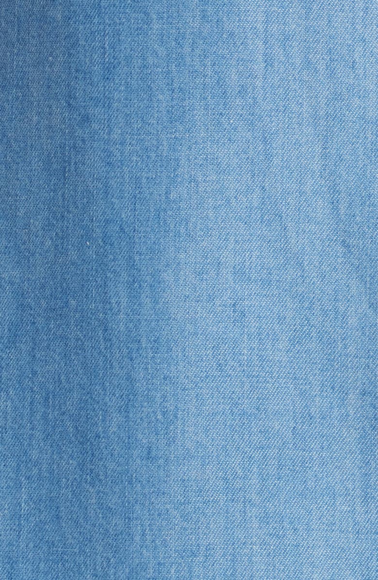 beachlunchlounge Lowen Short Sleeve Chambray Top, Alternate, color, Medium Wash