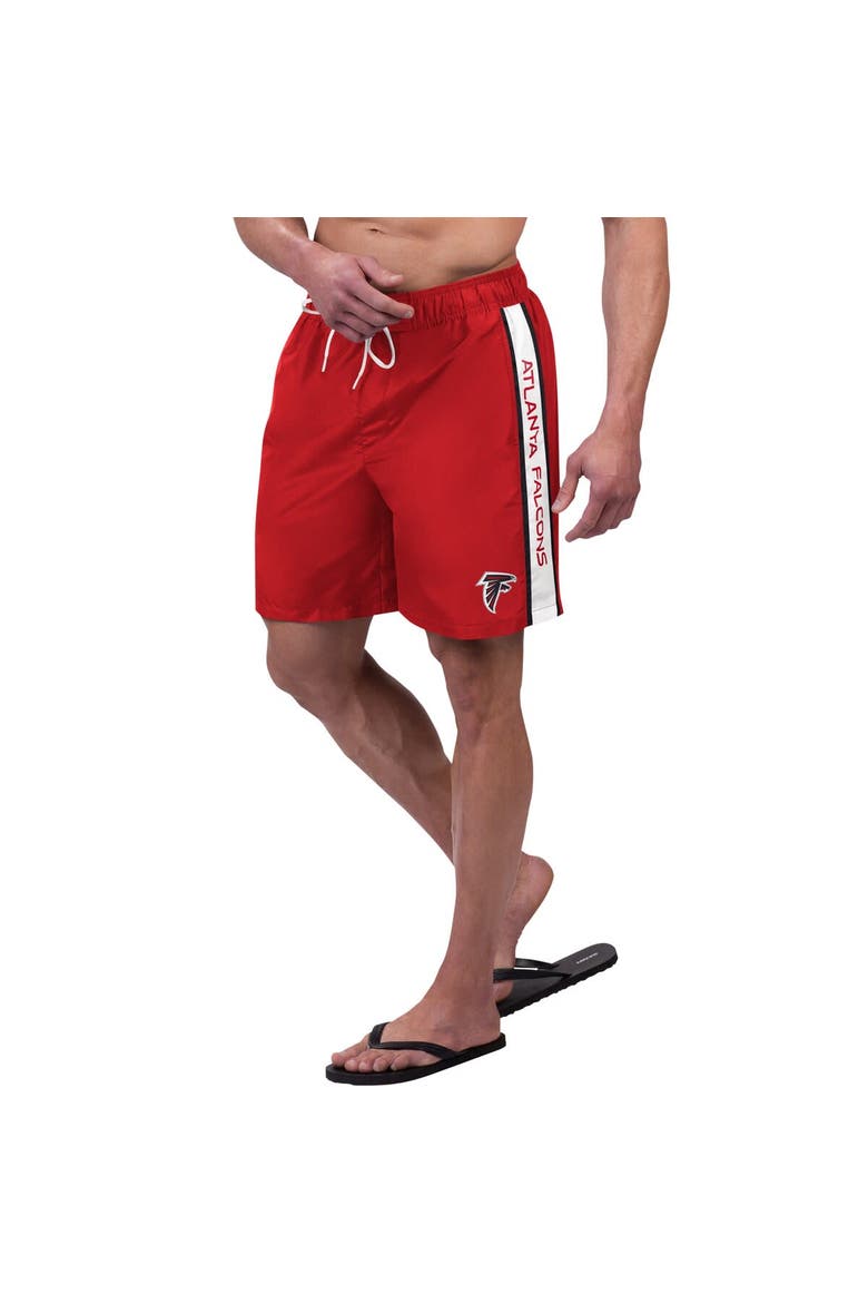 Men's G-III Sports by Carl Banks Red Atlanta Falcons Streamline Volley Swim Shorts, Main, color, Red