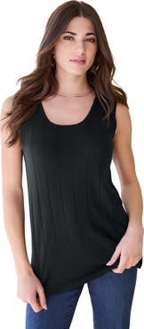 Roaman's Plus Size Drop Needle Tank Lightweight Sweater Knit