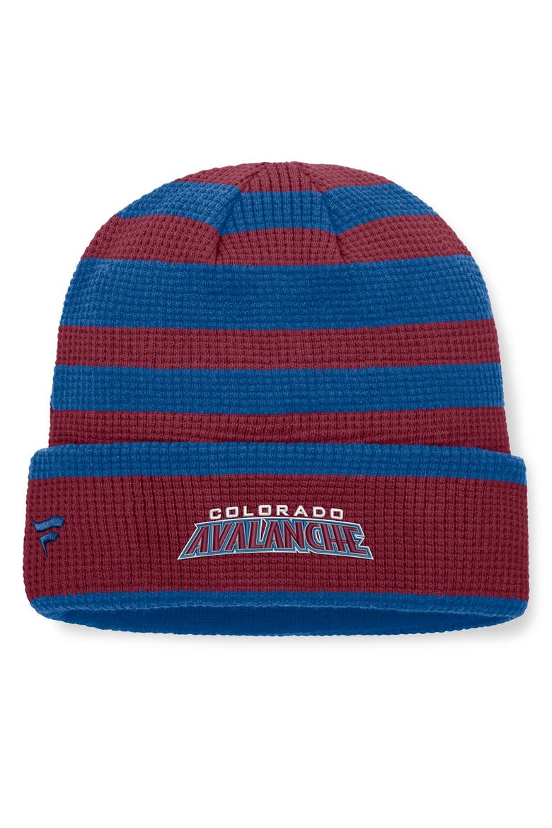 Men's Fanatics Burgundy/Blue Colorado Avalanche Fundamental Steady Cuffed Knit Hat, Alternate, color, Burgundy