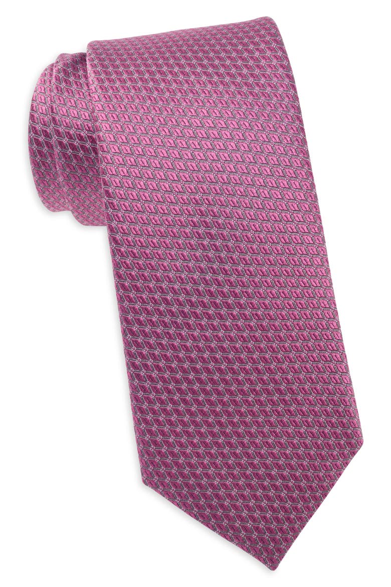 Holder Neat Silk Jacquard Tie, Main, color, BERRY