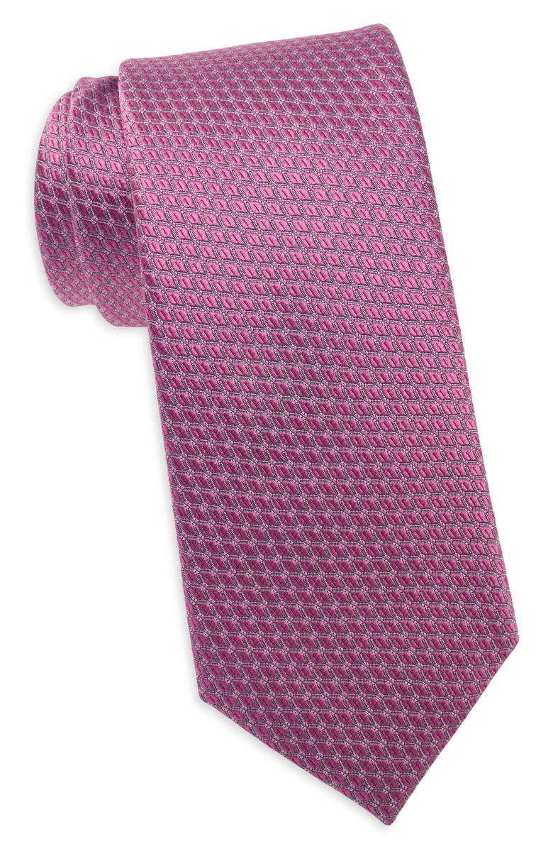 Nordstrom Holder Neat Silk Jacquard Tie, Main, color, Berry