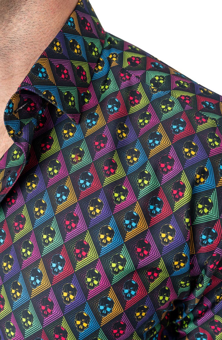 Maceoo Fibonacci Regular Fit Skullvoid Multi Button-Up Shirt, Alternate, color, 