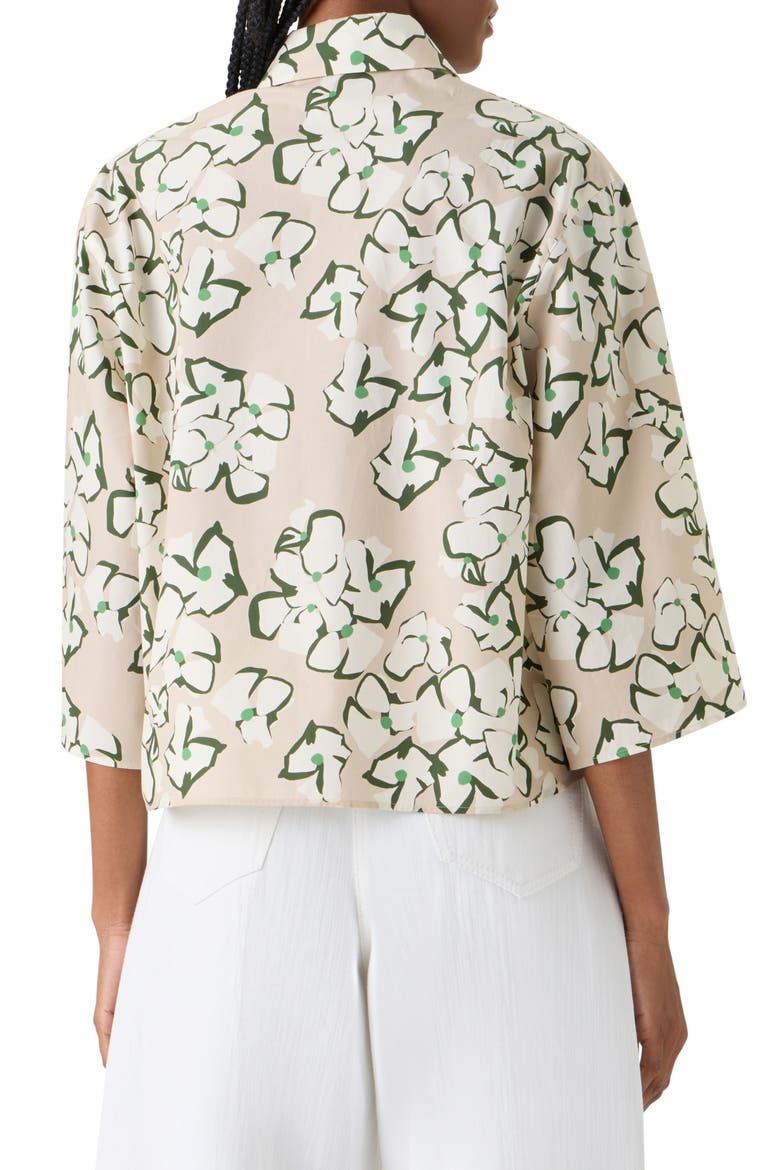 Papercut Flower Cotton Poplin Top, Alternate, color, BEIGE-CREAM-OLIVE