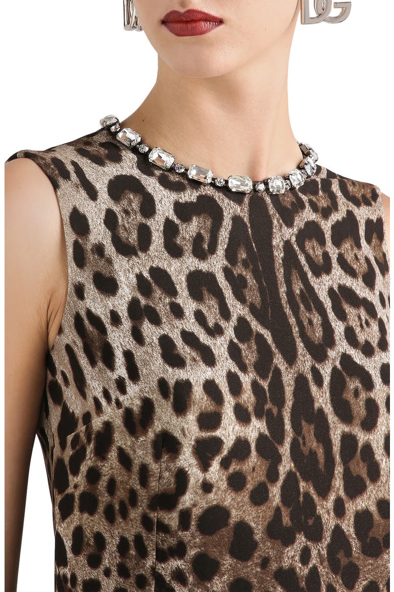 Leopard Print Stretch Cady Minidress, Alternate, color, LEO NEW