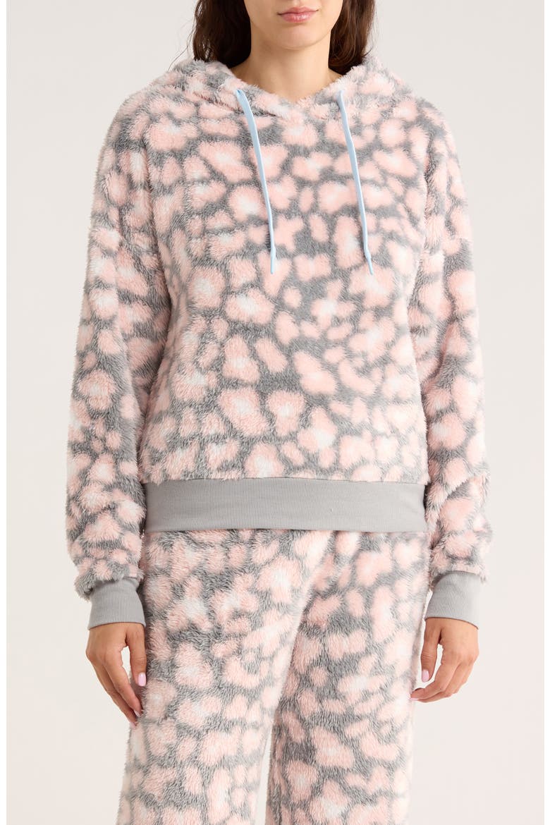 Ice Breaker Fleece Hoodie, Main, color, GREY LEOPARD