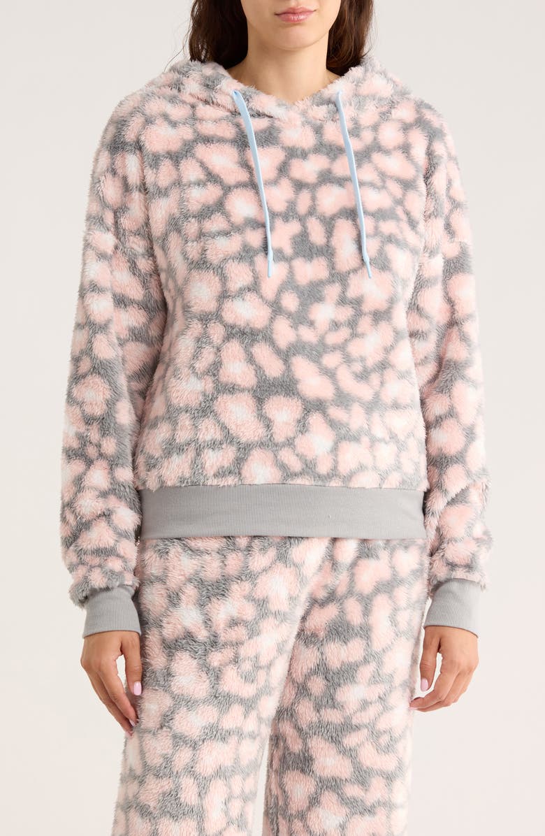 Honeydew Ice Breaker Fleece Hoodie, Main, color, Grey Leopard