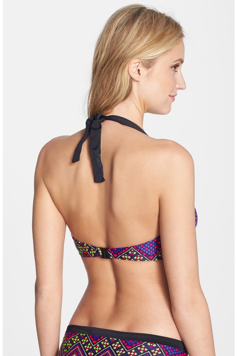 'Byzantine' Banded Underwire Halter Bikini Top, Alternate, color, NEO