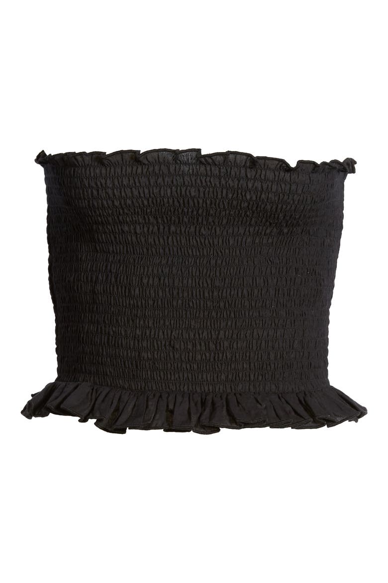 Sunny Smocked Bandeau Top, Alternate, color, BLACK