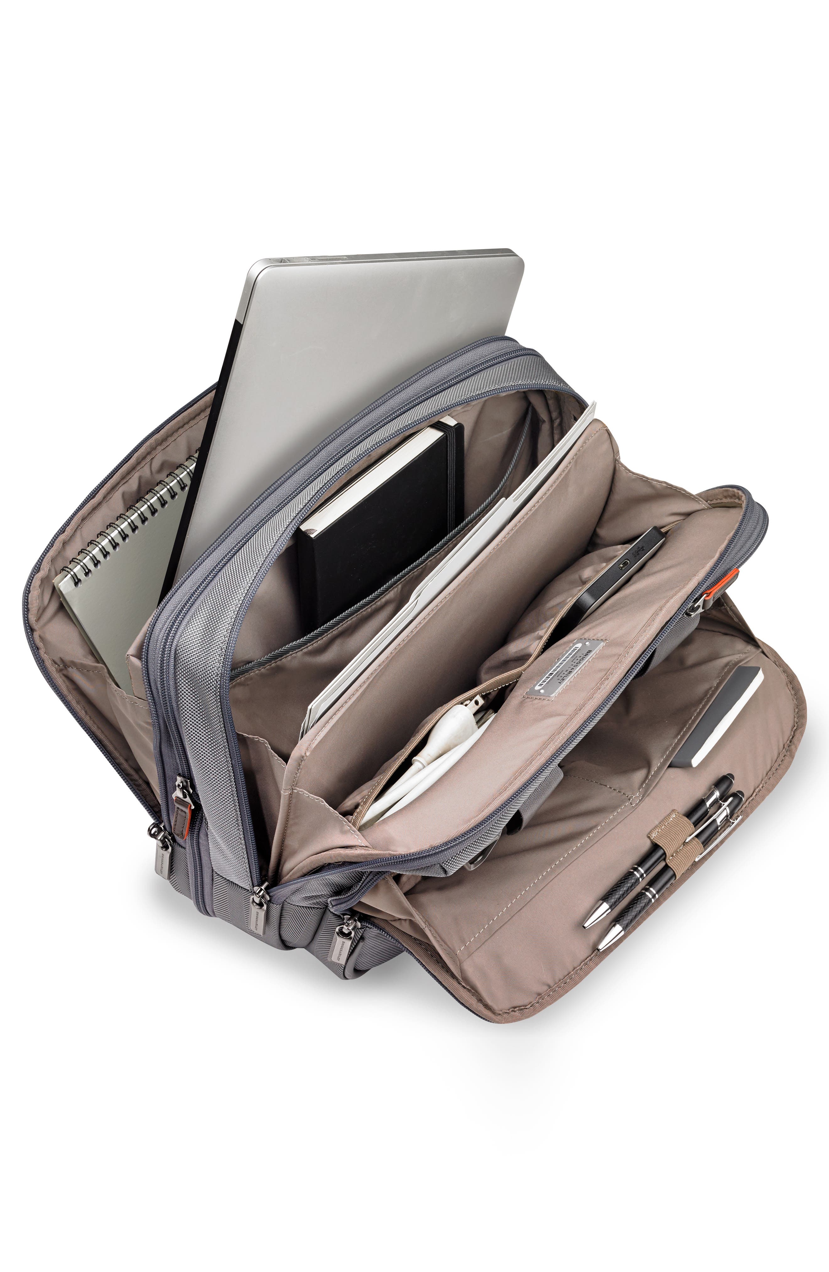 @work Small Expandable Ballistic Nylon Laptop Briefcase with RFID Pocket, Alternate, color, GREY