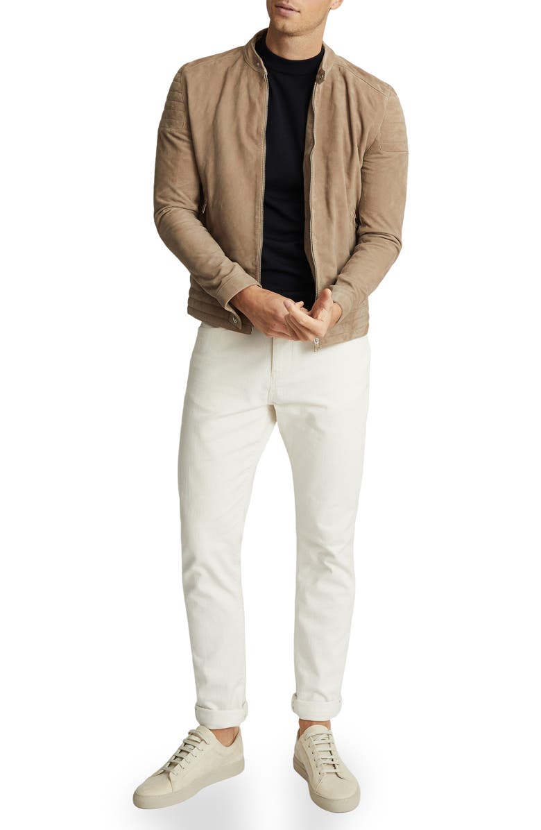 Reiss Brooks Slim Fit Leather Jacket, Alternate, color, 