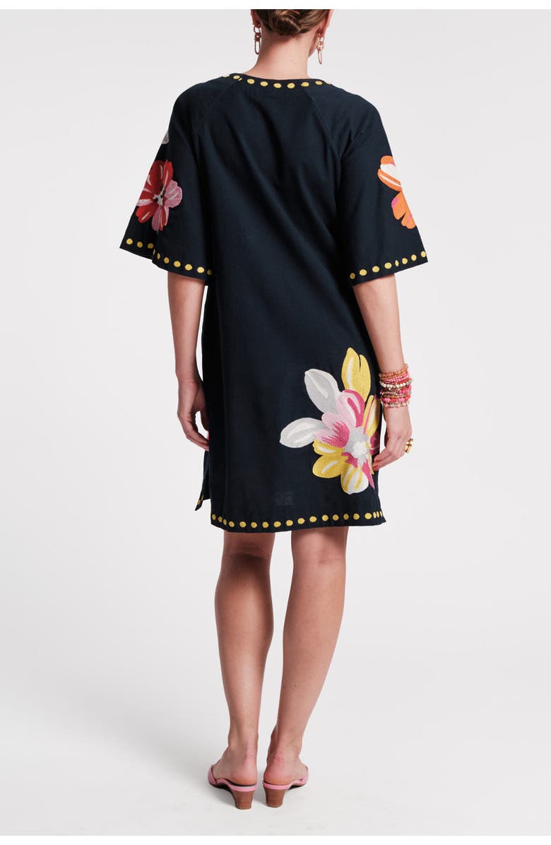 Frances Valentine Charming Caftan Mini Sun Floral Cotton Linen, Alternate, color, 