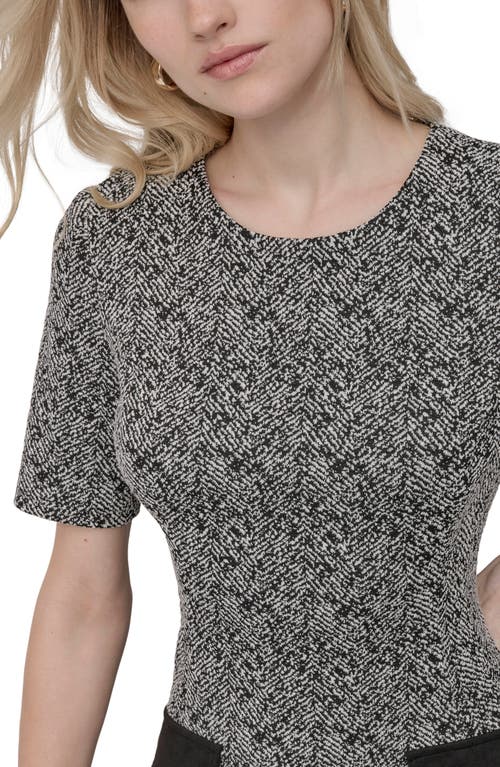 Dkny Contrast Pocket Fit & Flare Dress In Gray