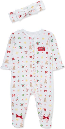 Festive Holiday Footie & Headband Set