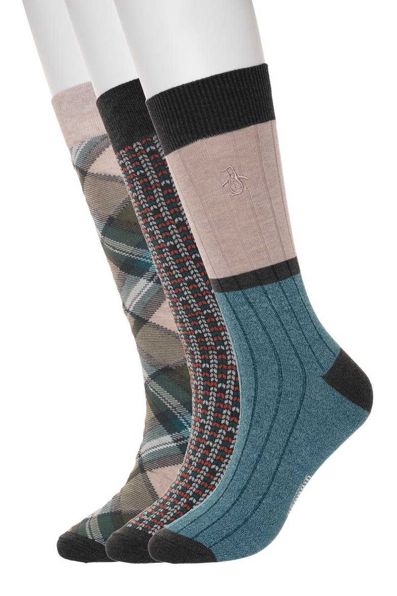 Birdseye Mini Assorted 3-Pack Crew Socks, Main, color, GREY