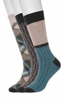 Original Penguin Birdseye Mini Assorted 3-Pack Crew Socks
