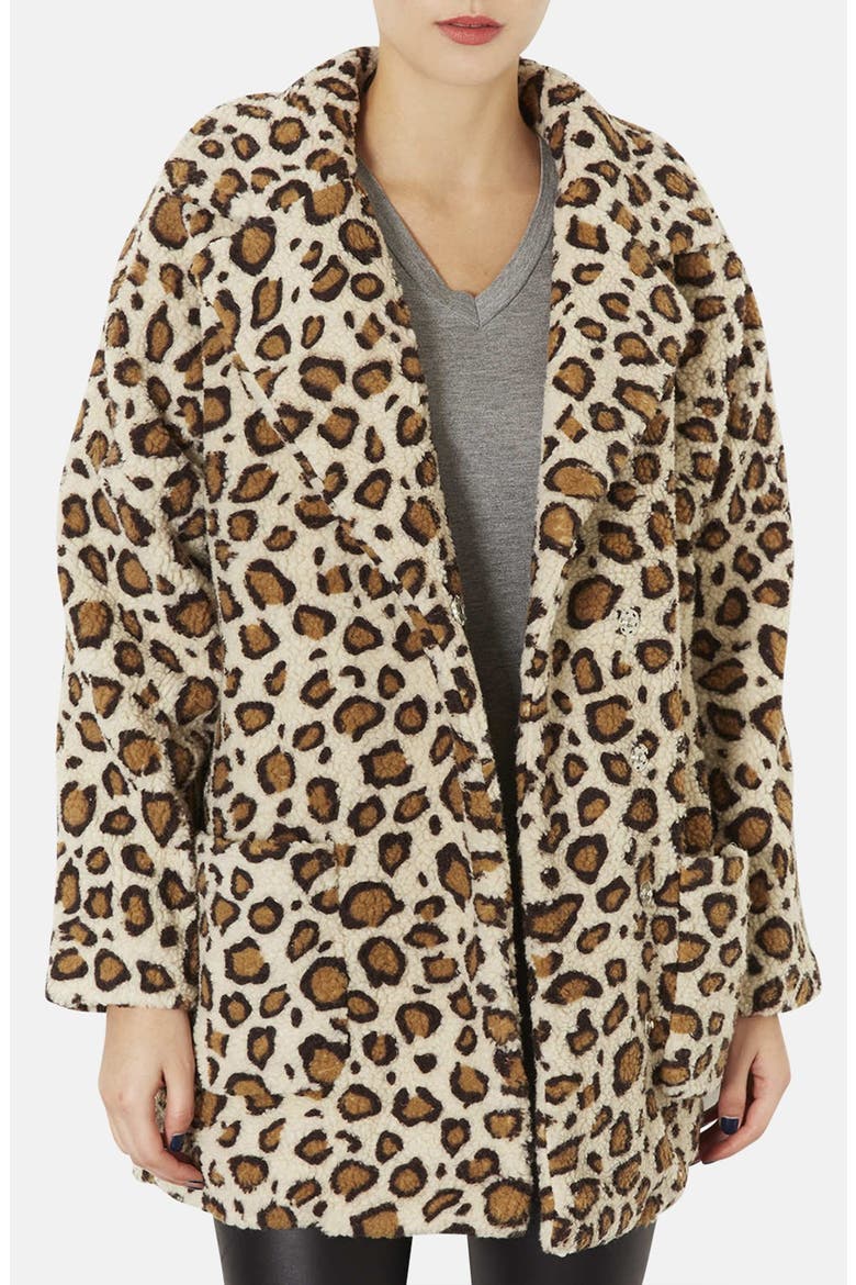 Leopard Borg Coat, Main, color, CREAM