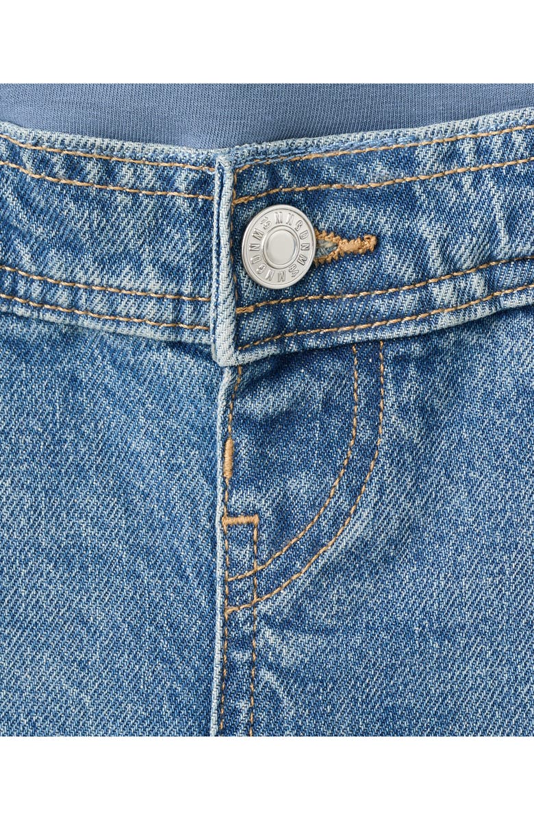 MANGO Over the Bump Wide Leg Maternity Jeans, Alternate, color, Medium Blue