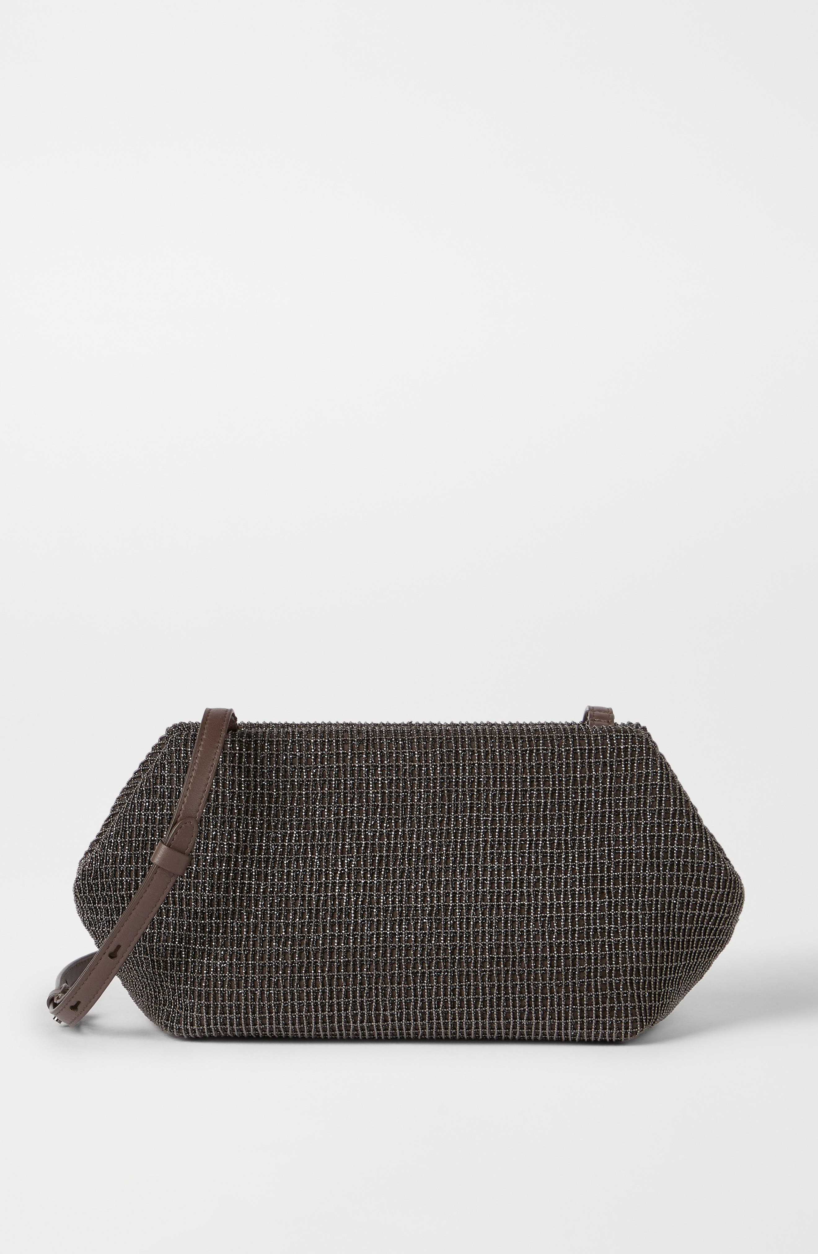 Brunello Cucinelli Precious pouch bag, Alternate, color, Black