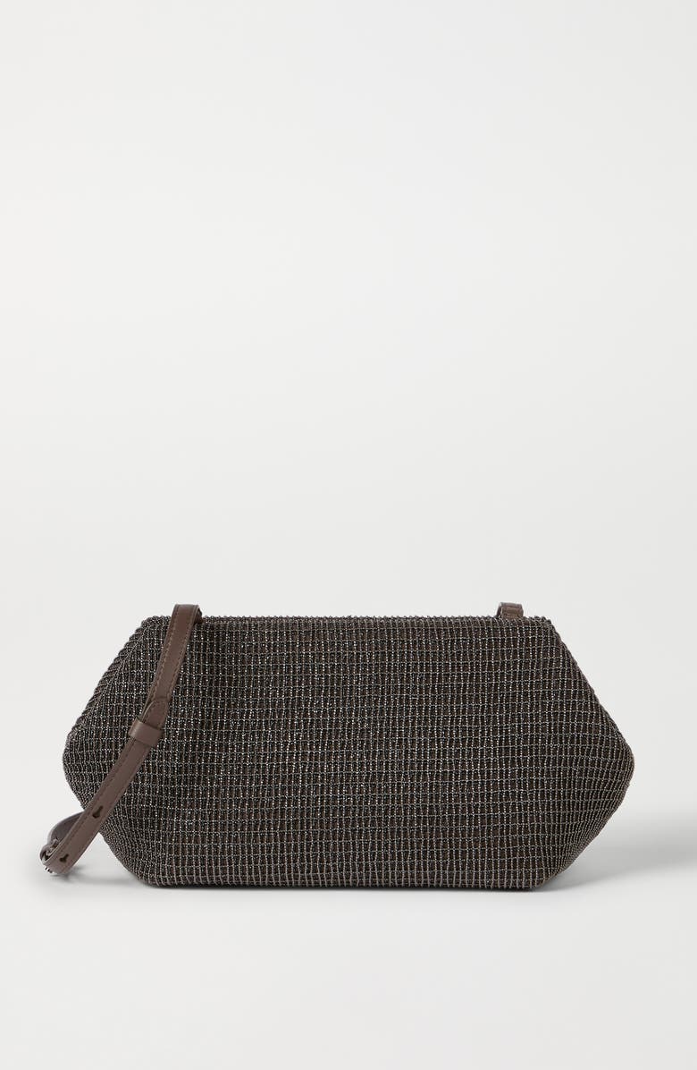 Brunello Cucinelli Precious pouch bag, Alternate, color, Black