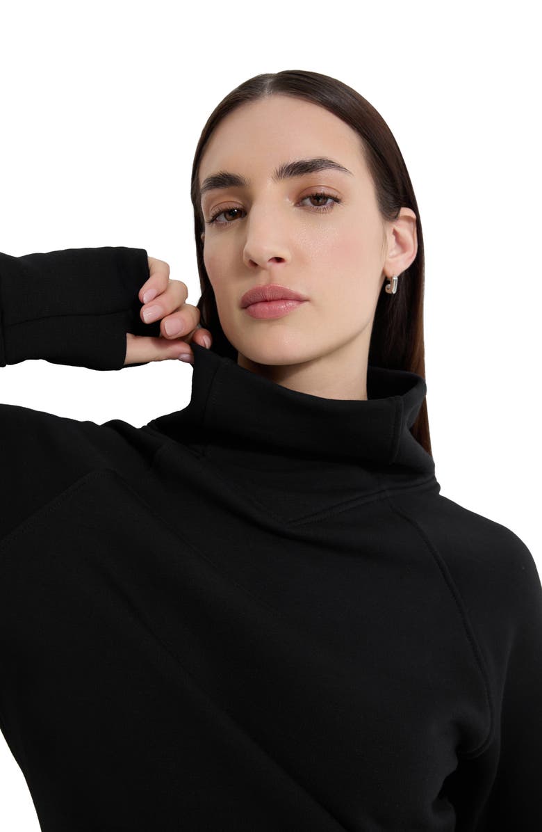 Marcella Washington Mock Neck Sweatshirt, Alternate, color, Black