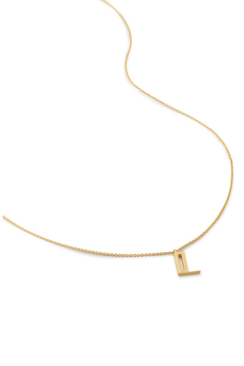Initial Pendant Necklace, Main, color, 18CT GOLD VERMEIL/ SS- L