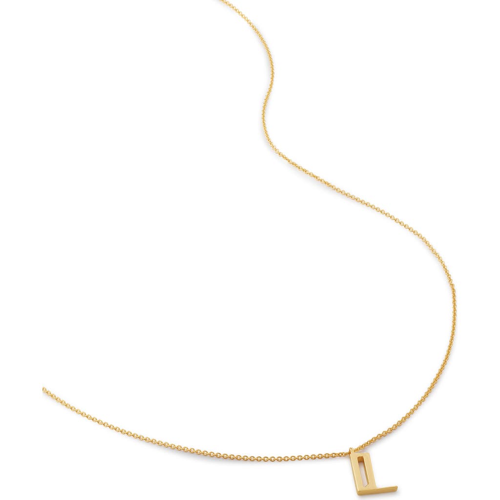 Monica Vinader Initial Pendant Necklace In 18ct Gold Vermeil/ss- L