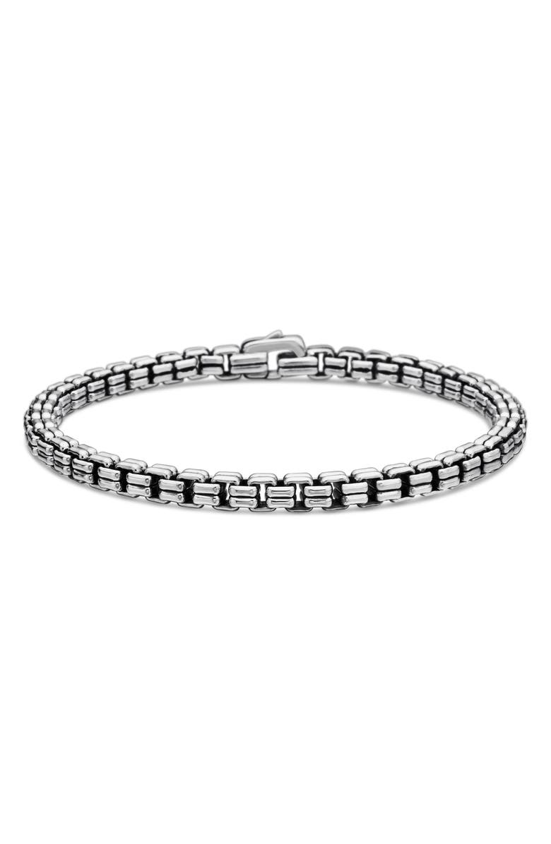 David Yurman Men's Double Box Chain Bracelet in Sterling Silver, 4mm, Main, color, Silver