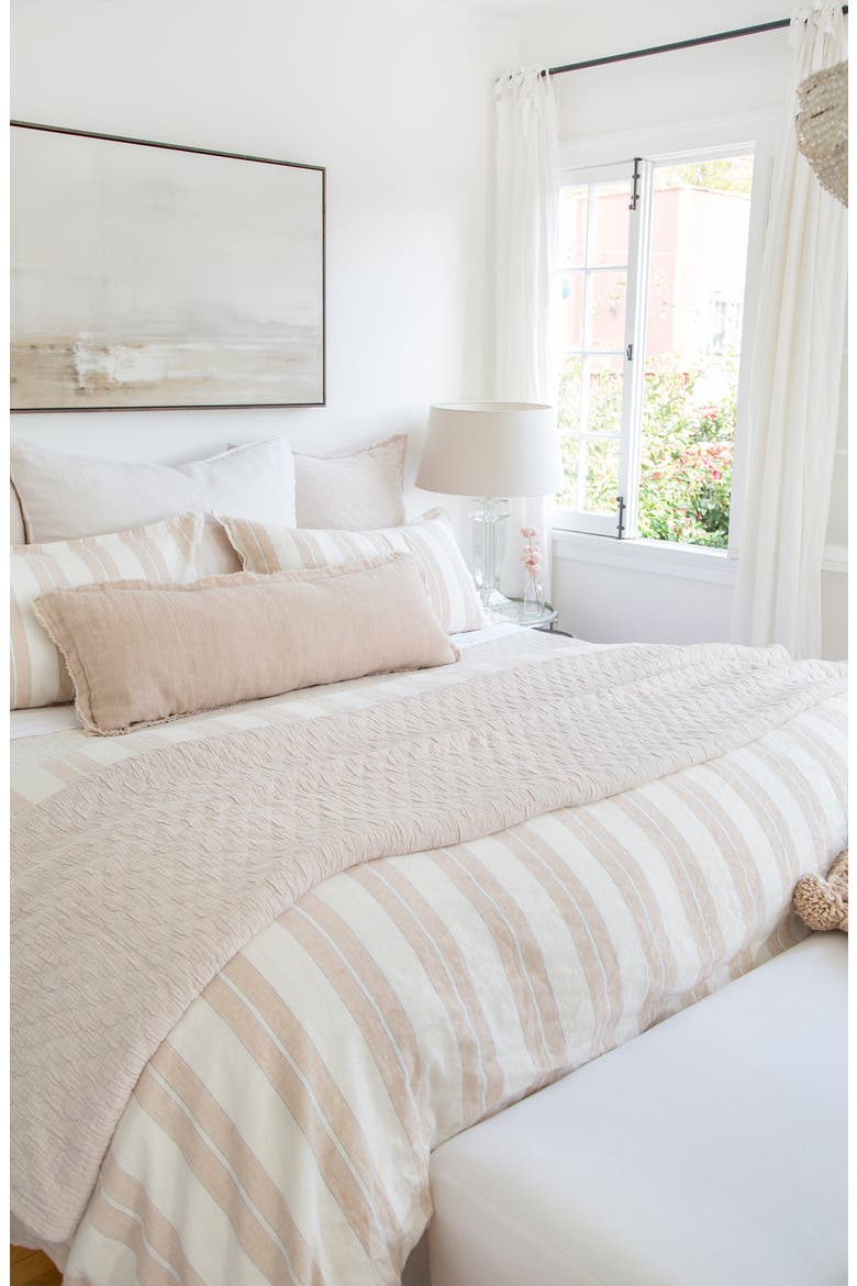 Carter Stripe Sham, Alternate, color, IVORY/ AMBER