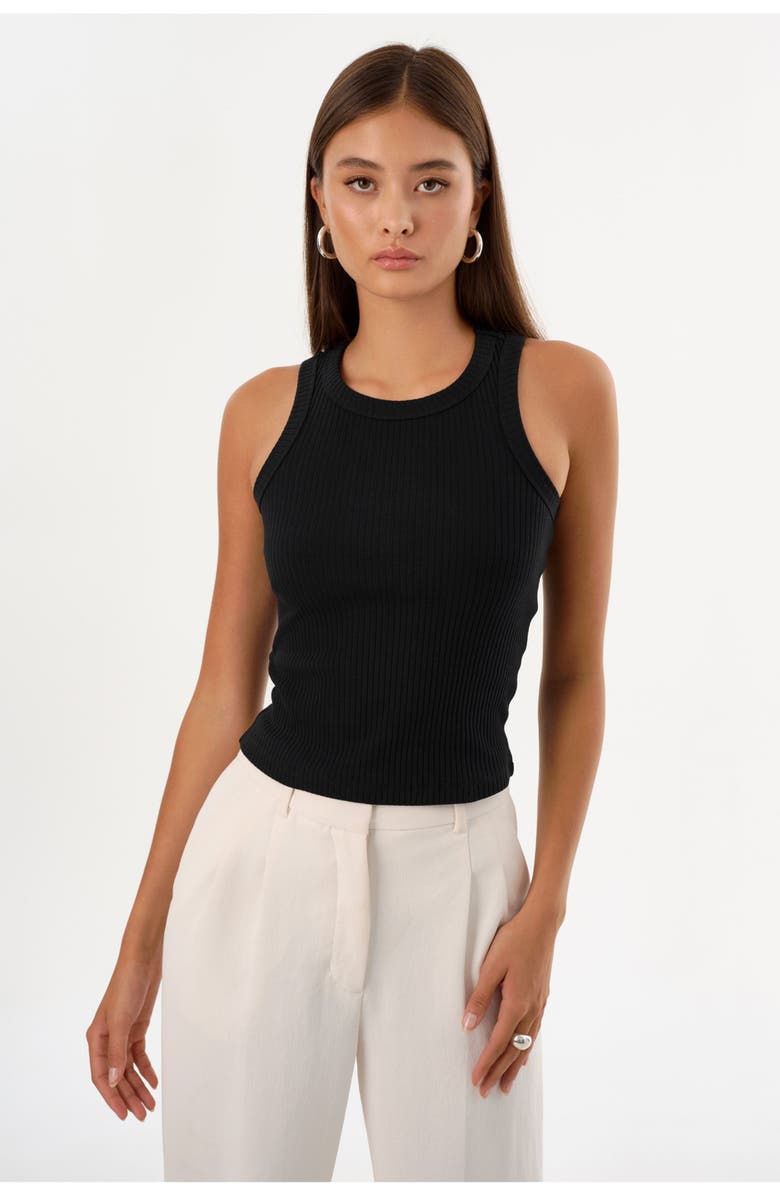 LAMARQUE VICKI | Rib Knit Tank Top, Main, color, Black