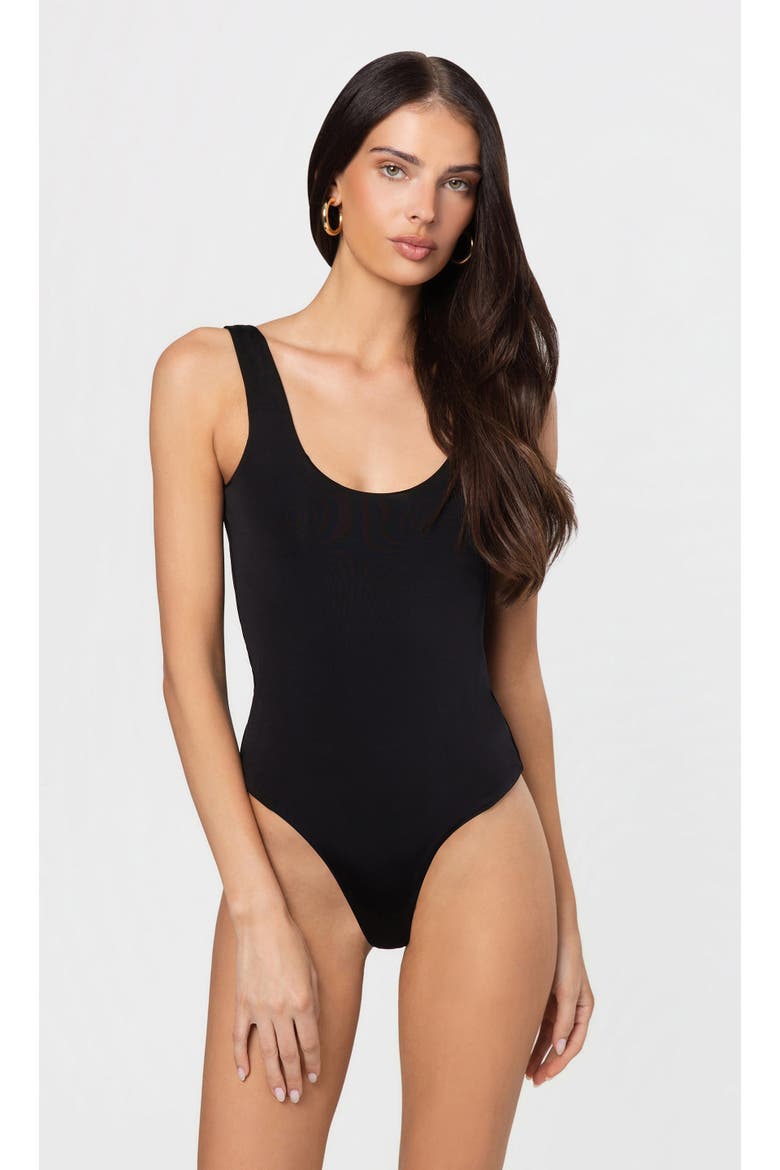 Marius Sheen Jersey Bodysuit, Alternate, color, Black
