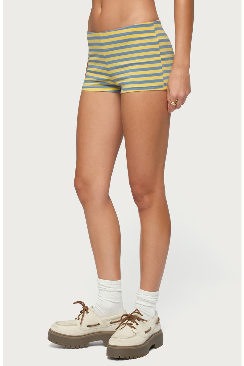 Isara Stripe Stretch Cotton Shorts, Alternate, color, BLUE-AND-YELLOW