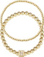 Adornia Set of 2 Gold Plated Stretch Bracelets
