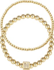 Adornia Set of 2 Gold Plated Stretch Bracelets