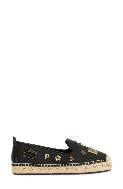 Karl Lagerfeld Michaela Espadrille Flat In Black Rue Pins