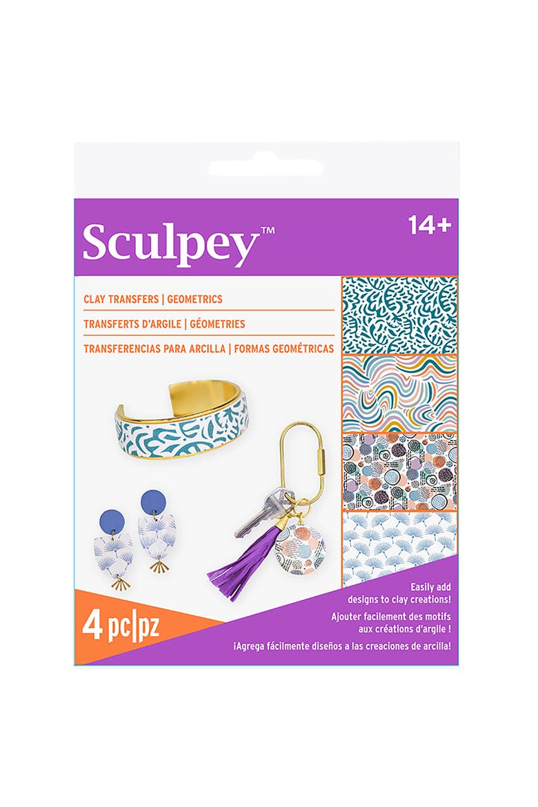 Sculpey Clay Transfers Geometric Clay Decoration Sheets, Main, color, Multicolored