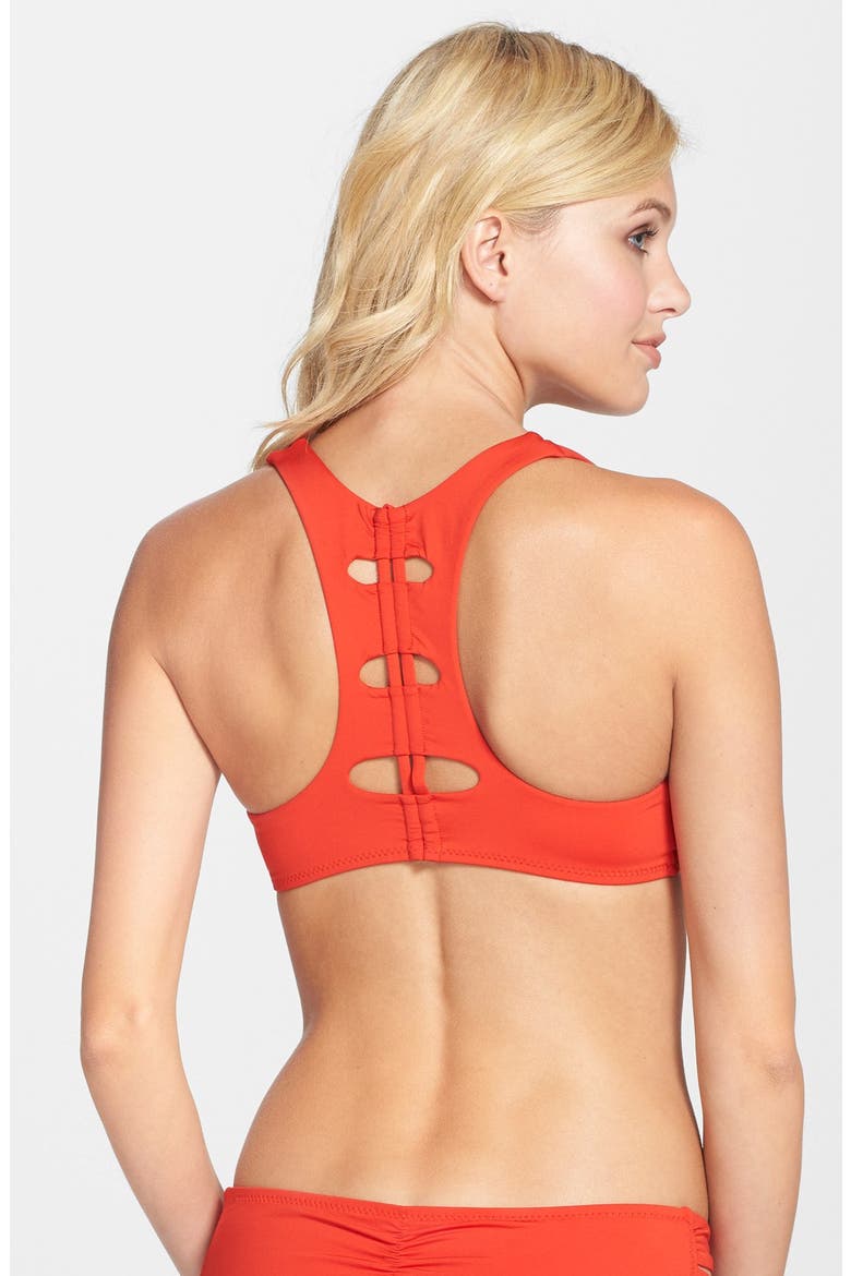 'Color Code' Racerback Bikini Top, Main, color, CANDY APPLE
