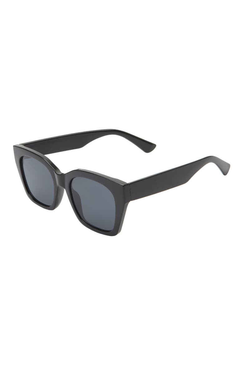Chunky Cat Eye Sunglasses, Alternate, color, BLACK
