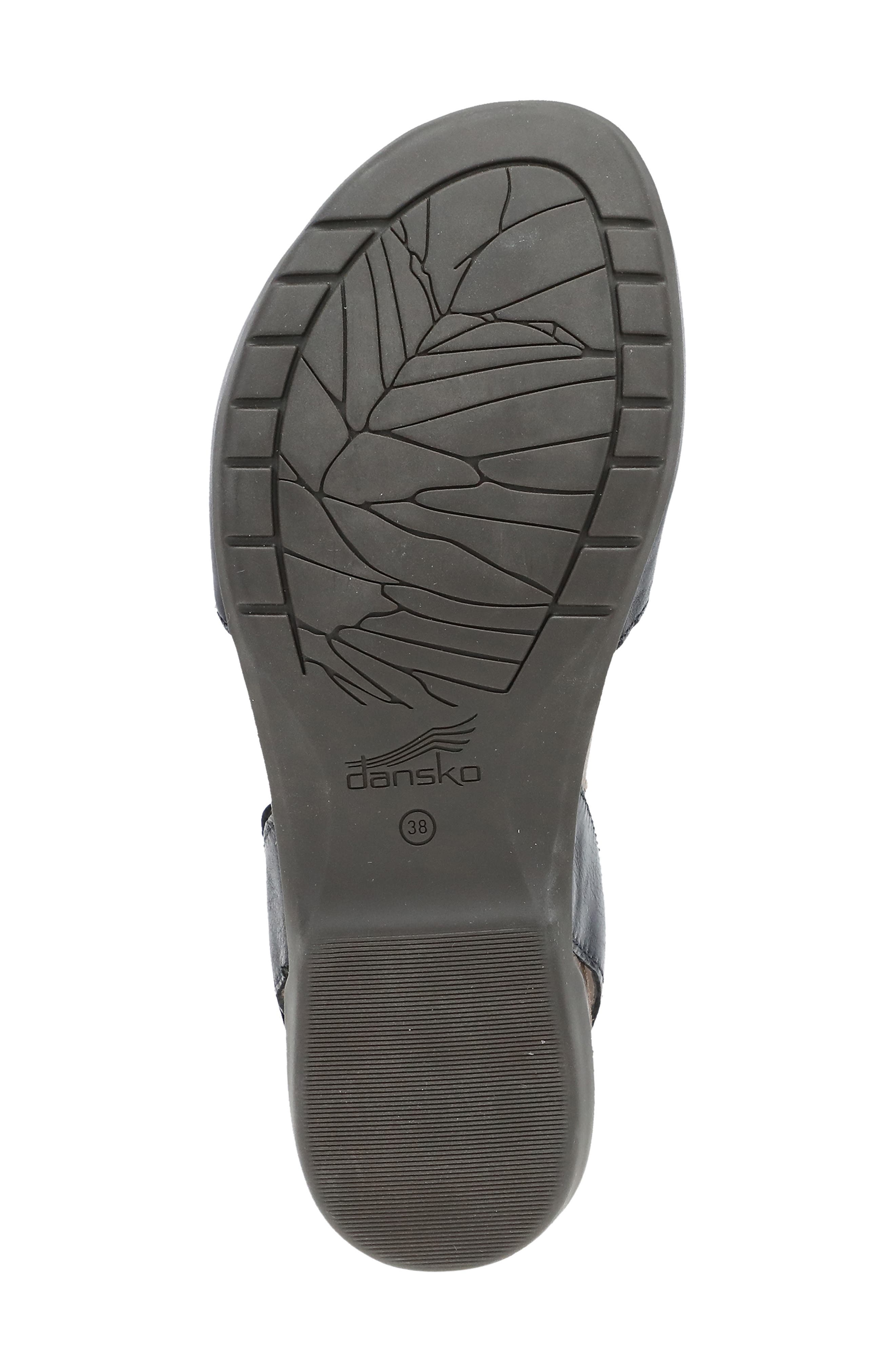 Dansko Rowan Flat, Alternate, color, Black Waxy Burnished