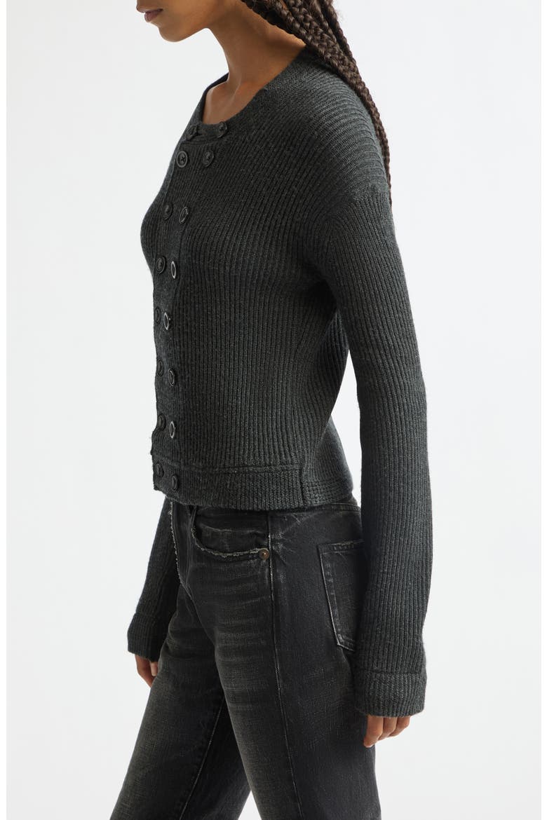 Double Breasted Merino Wool Cardigan, Alternate, color, DARK CHARCOAL GREY