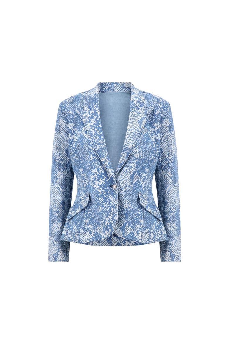 Marie Single Breasted Blazer, Alternate, color, Crystal Snake