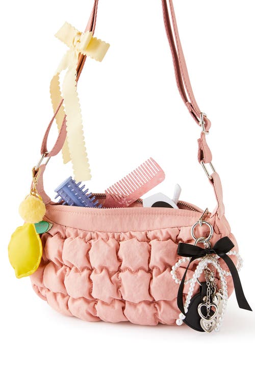 Rubi Shoes Bag Charm In Pearl Bow Silver Heart