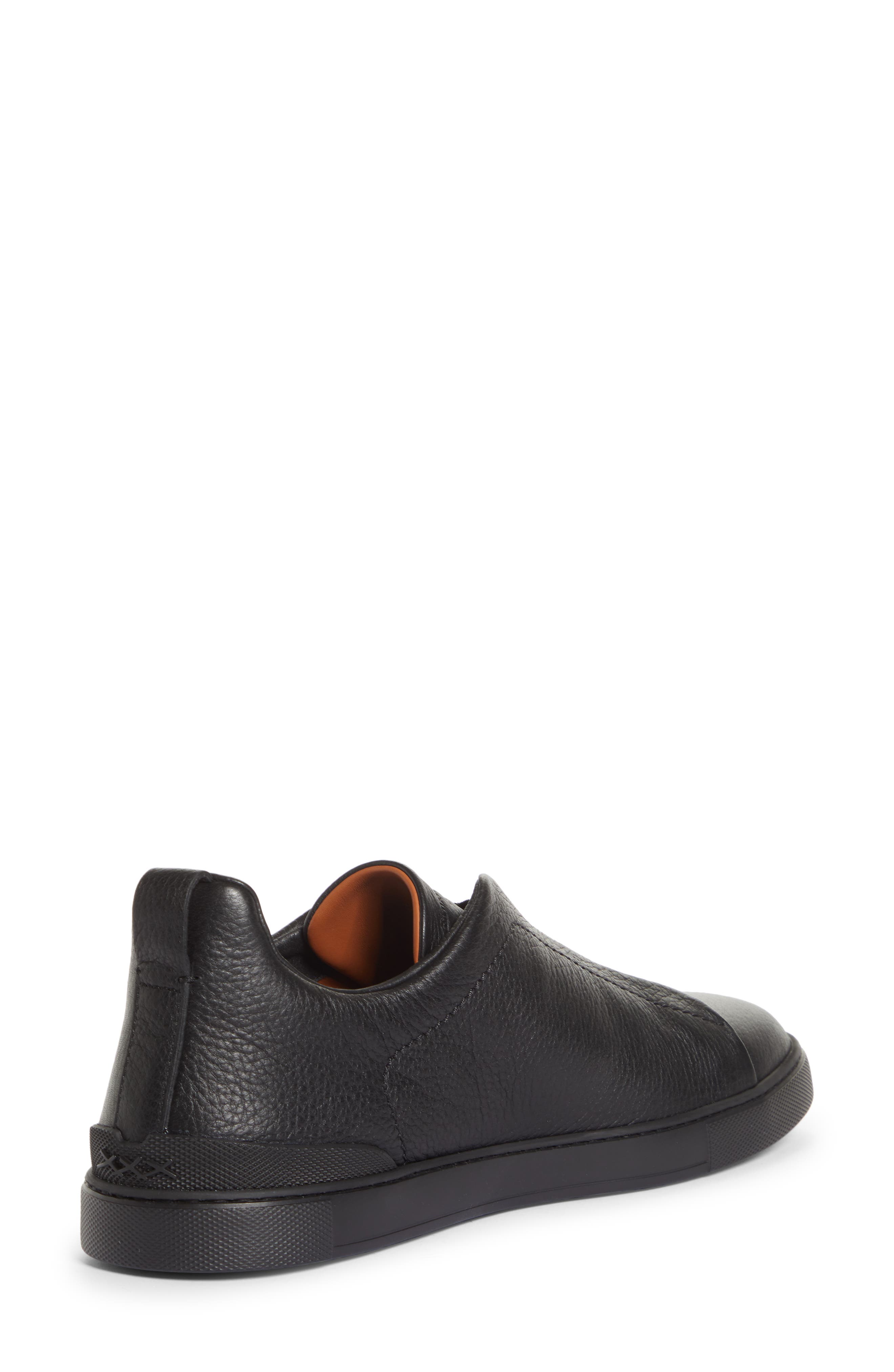 ZEGNA Triple Stitch Deerskin Leather Slip-On Sneaker, Alternate, color, 