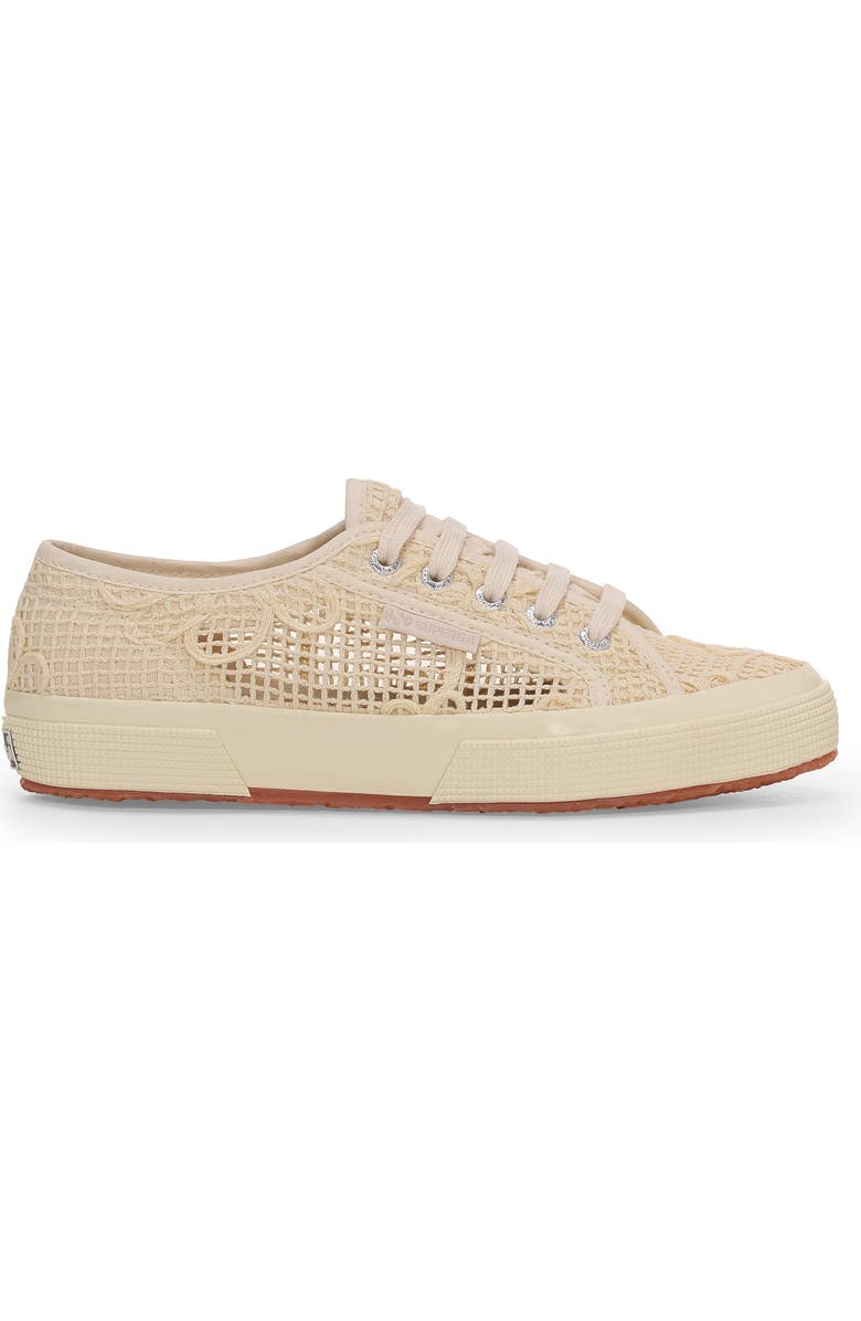 Superga 2750 Net Flower Crochet, Main, color, Beige Raw-Off White