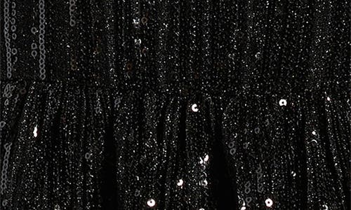 Eliza J Sequin Tiered Halter Party Dress In Black
